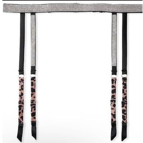 Victoria's Secret Shine on Garter Belt with Leopard Print and Rhinestone - M/L - Picture 1 of 6